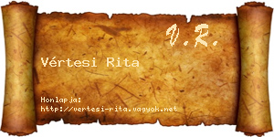 Vértesi Rita névjegykártya