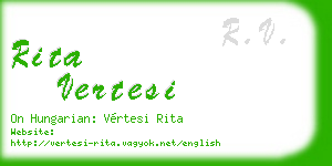 rita vertesi business card