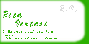 rita vertesi business card